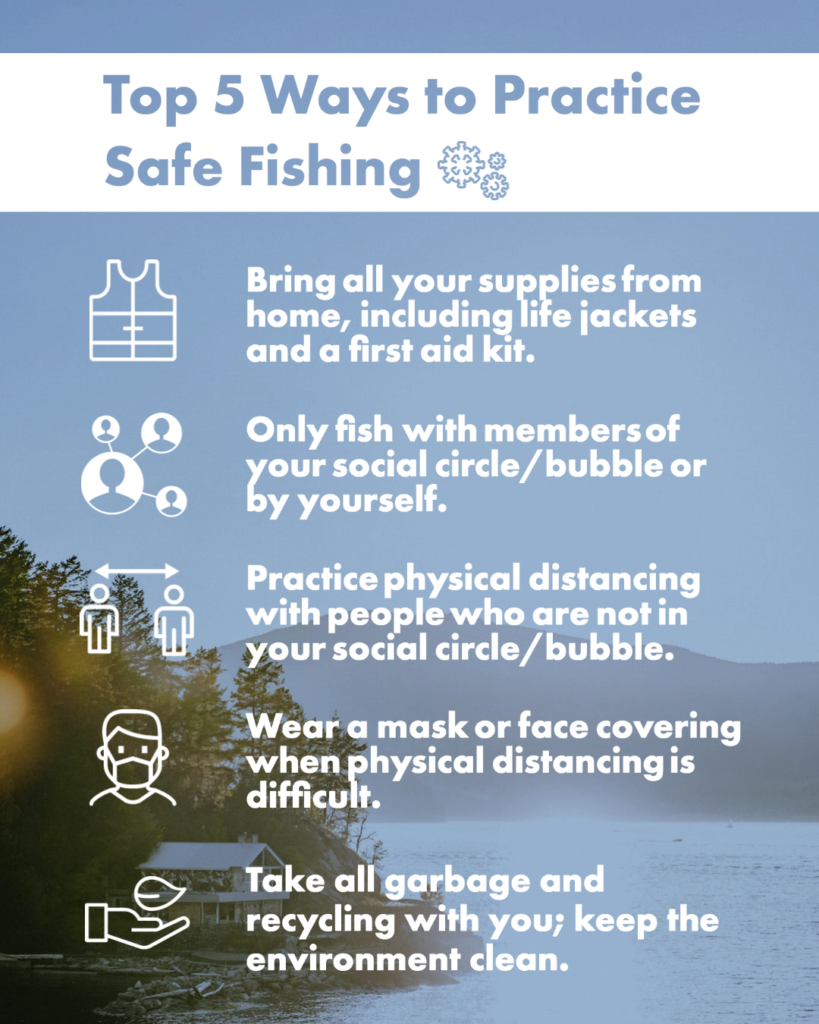 wear a mask when physical distancing isn't possible; take all your garbage with you; stay safe